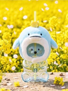 Starbucks Korea Exclusive Dolphin Bearista Glass Cold Cup 20oz